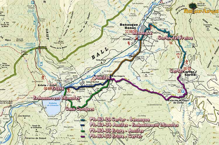 Cerler - Anciles Route Map