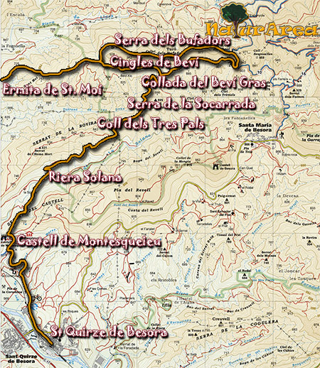 Mapa Ruta Castillo de Montesquieu - Bufadores
